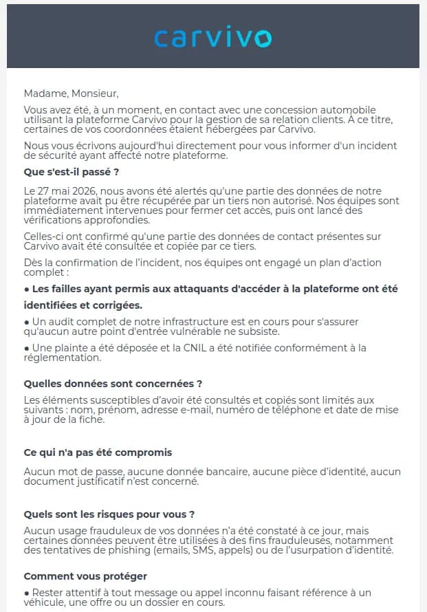Preuve de fuite du 1 juin 2026