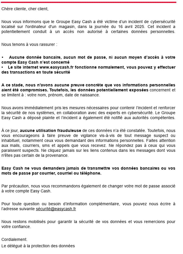 Preuve de fuite du 22 avril 2025