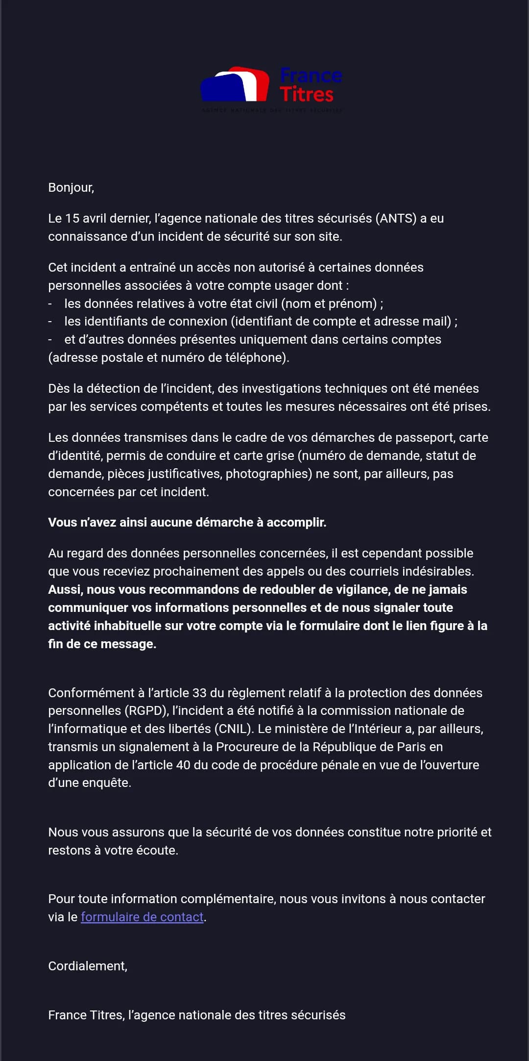 Preuve de fuite du 15 avril 2026