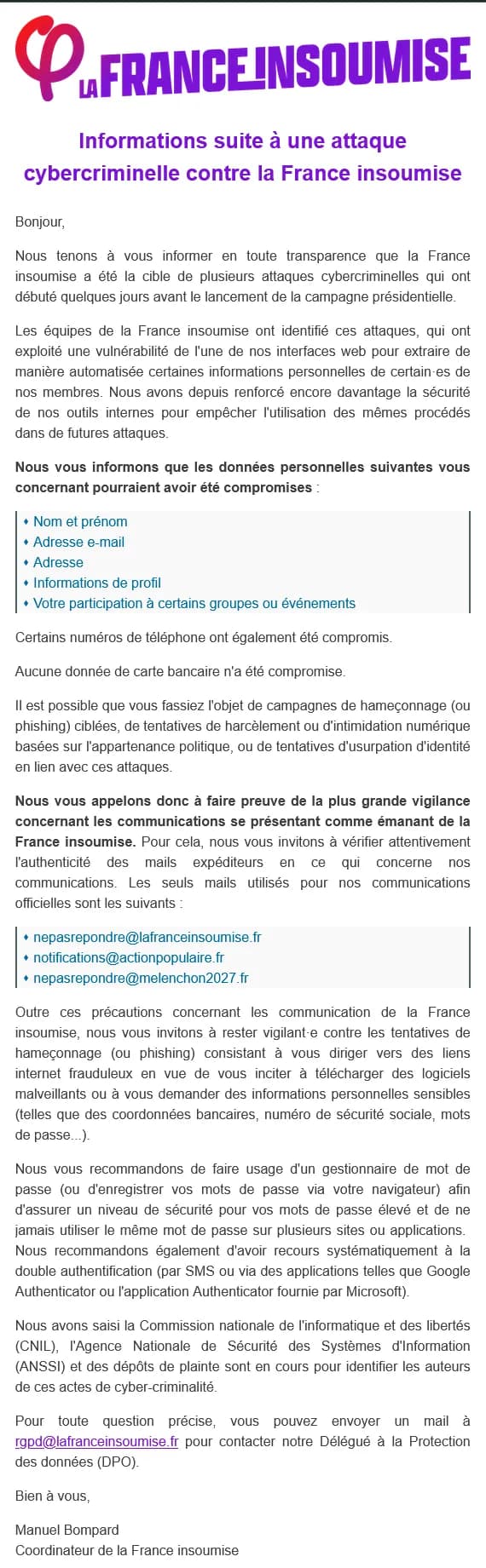 Preuve de fuite du 9 mai 2026