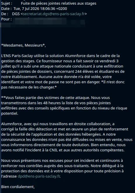 Preuve de fuite du 7 juillet 2026